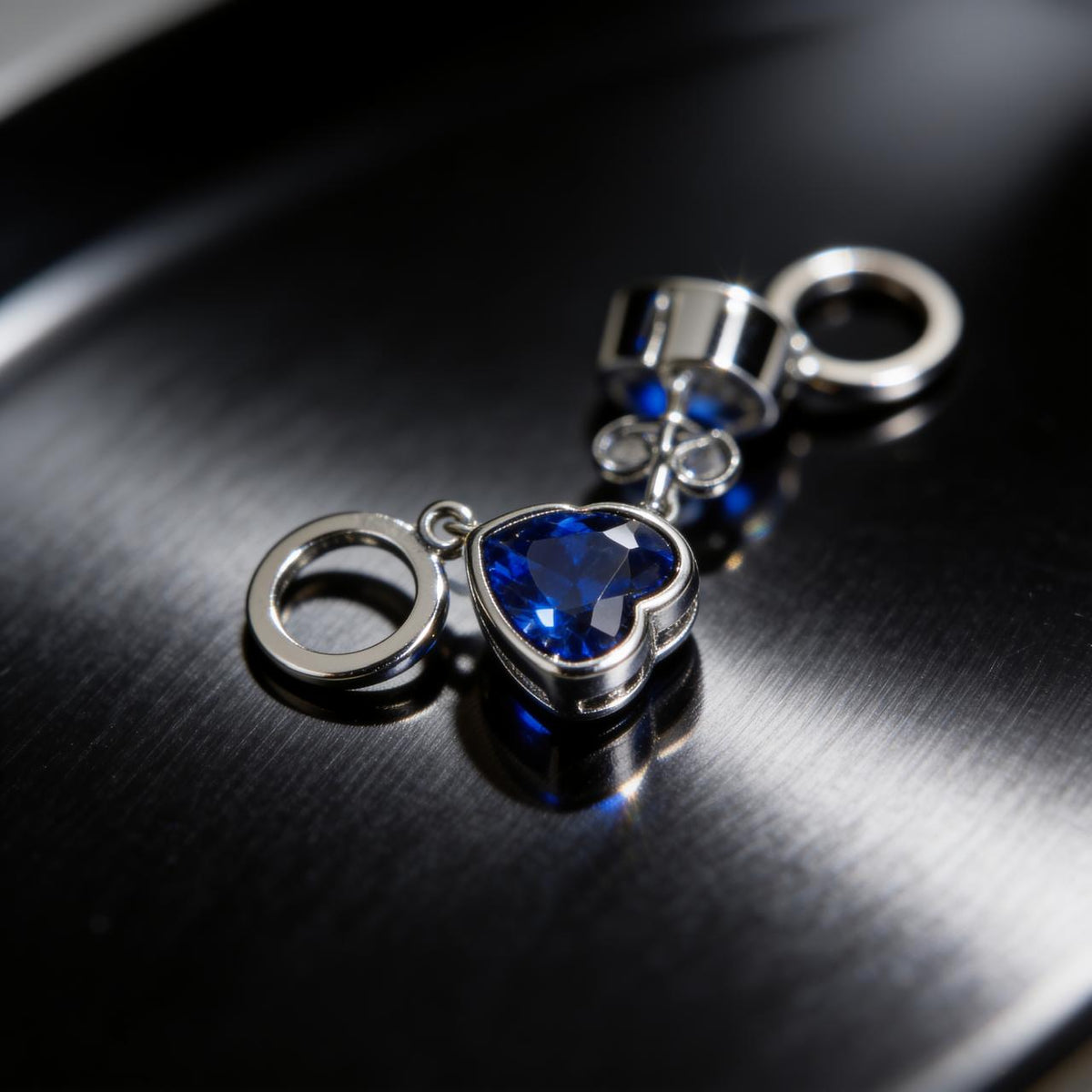 Midnight Ocean Heart | Earrings